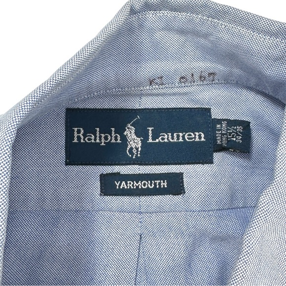 Vintage Ralph Lauren Yarmouth Blue Classic Button Up Oxford Shirt Overshirt - Picture 5 of 6